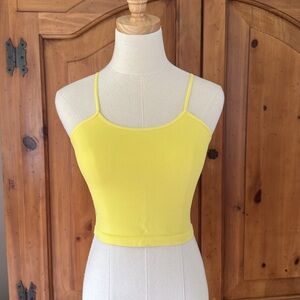 Free People yellow cross back bra tank